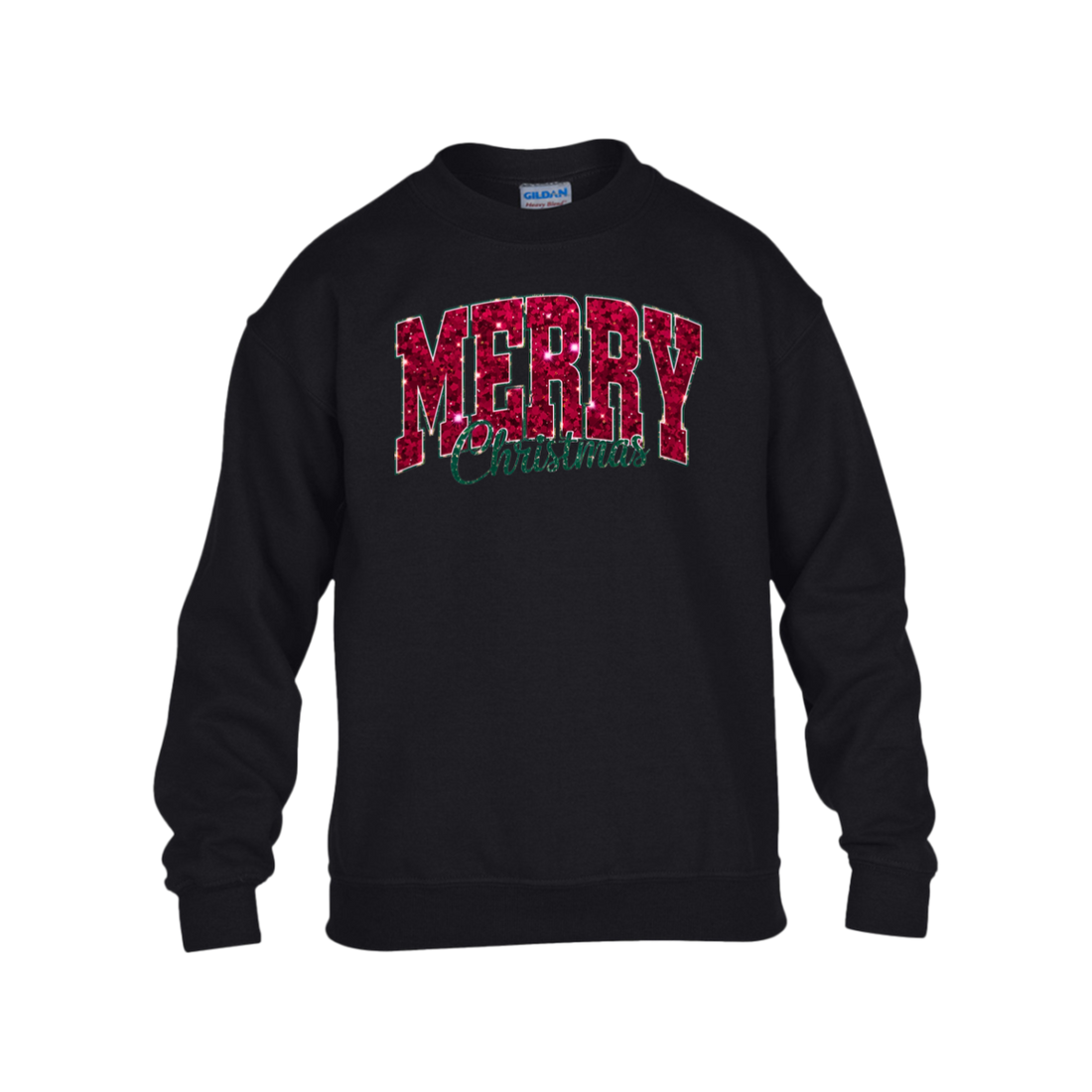 Merry Christmas Faux Glitter Sweatshirt | Cute Winter Shirt