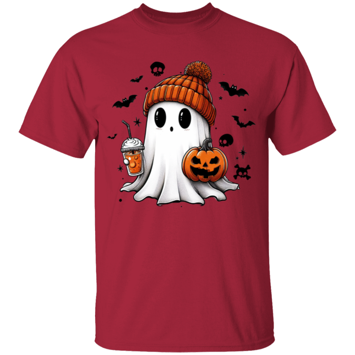 Halloween Cute Ghost T-Shirt Youth Cotton T-Shirt