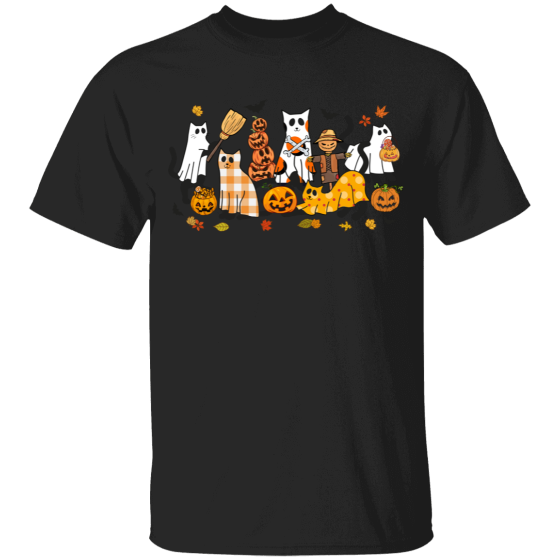 Halloween Ghost, Black Cats and Pumpkins Youth T-Shirts