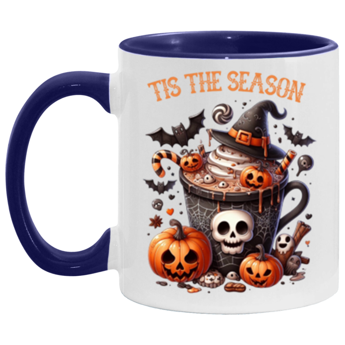 Halloween Ghost and Pumpkin Accent Mug | Halloween Gift | Gift for Her! | Gift for Him!