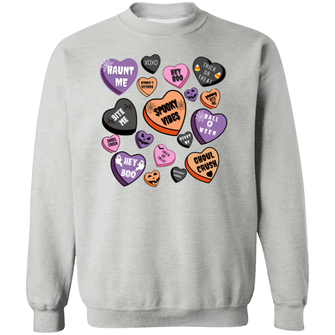 Halloween Candy Heart Sweatshirt/ Crewneck Pullover | Ready for Halloween!!