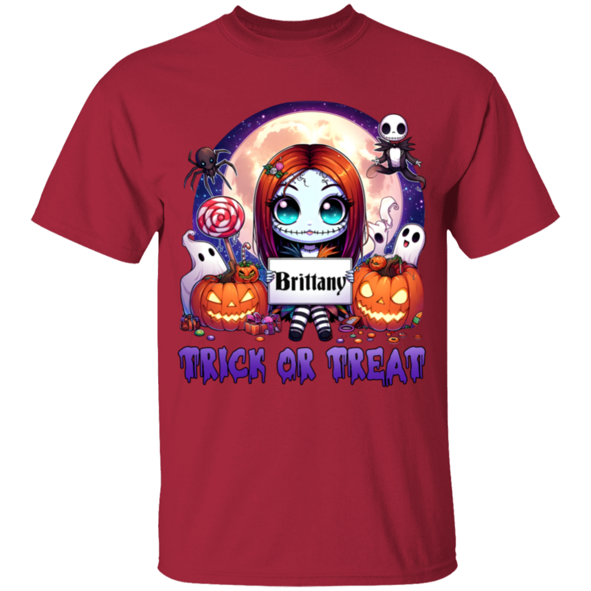 Personalized Halloween Cartoon "Trick or Treat" Youth T-Shirt