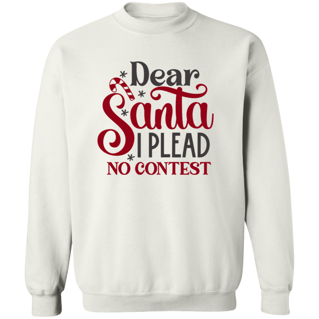 Funny Christmas "Plead No Contest" Crewneck Pullover Sweatshirt