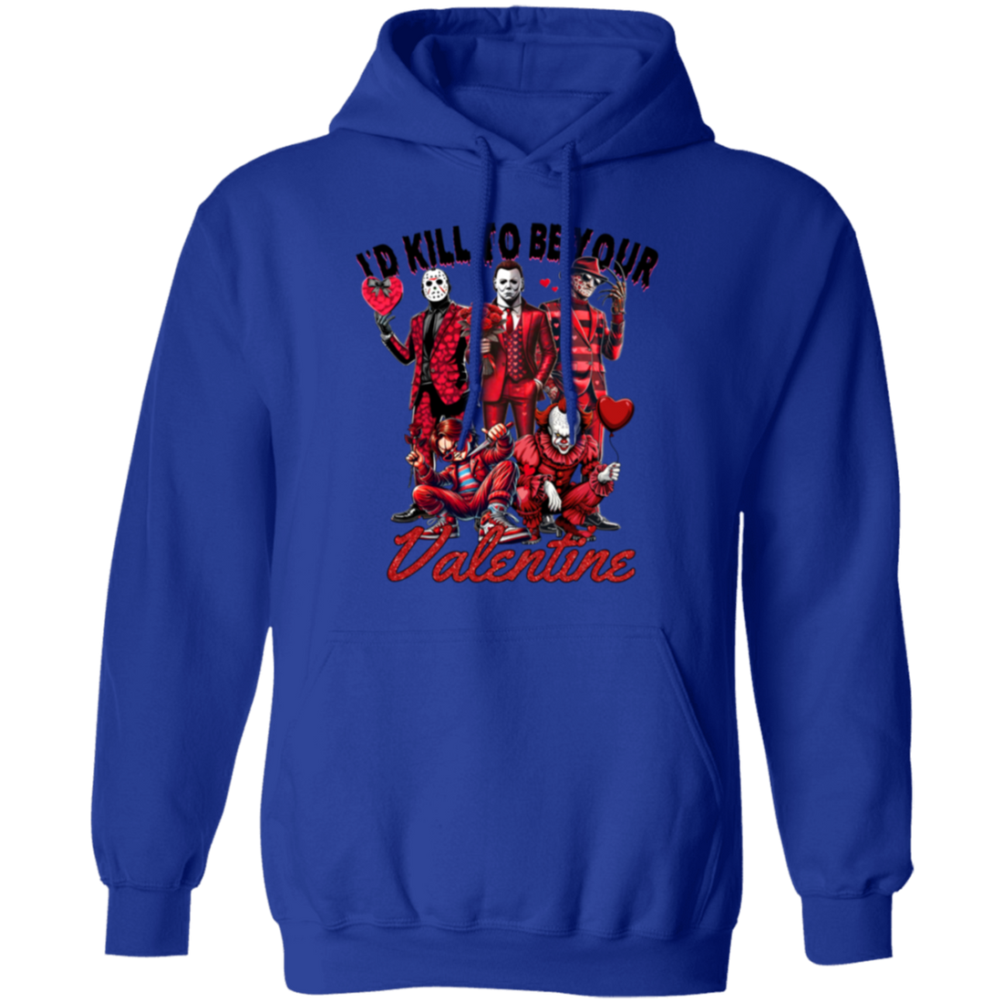 "I'd Kill to be Your Valentine" Horror Valentine Coquette Pullover Hoodie