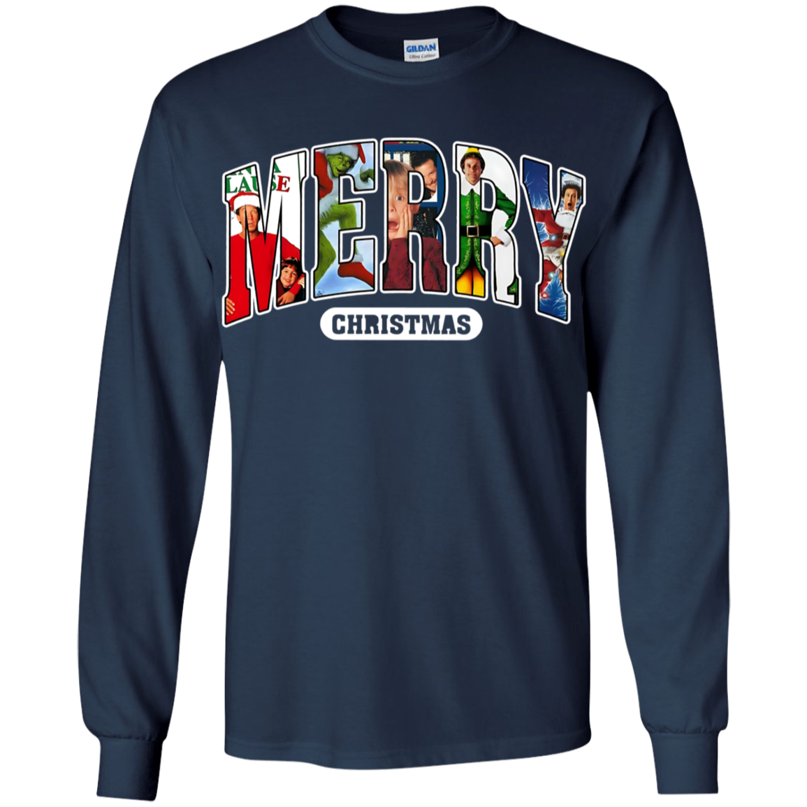 Merry Christmas 90s Movies Crewneck Youth LS T-Shirt!