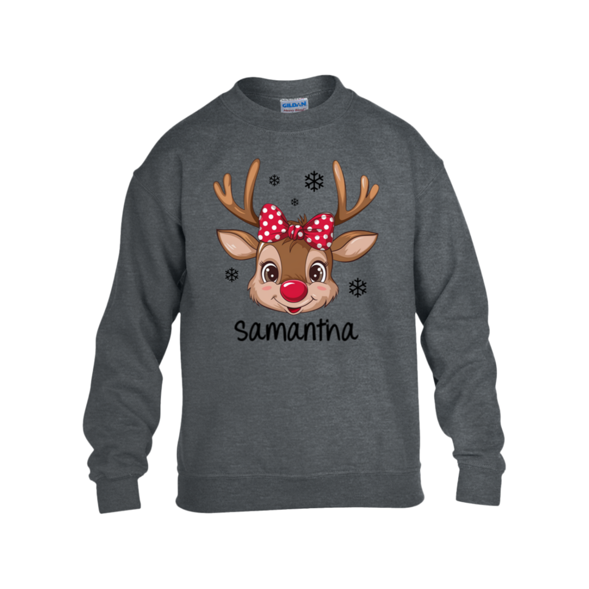 Personalized Christmas Reindeer for Kids Sweatshirt