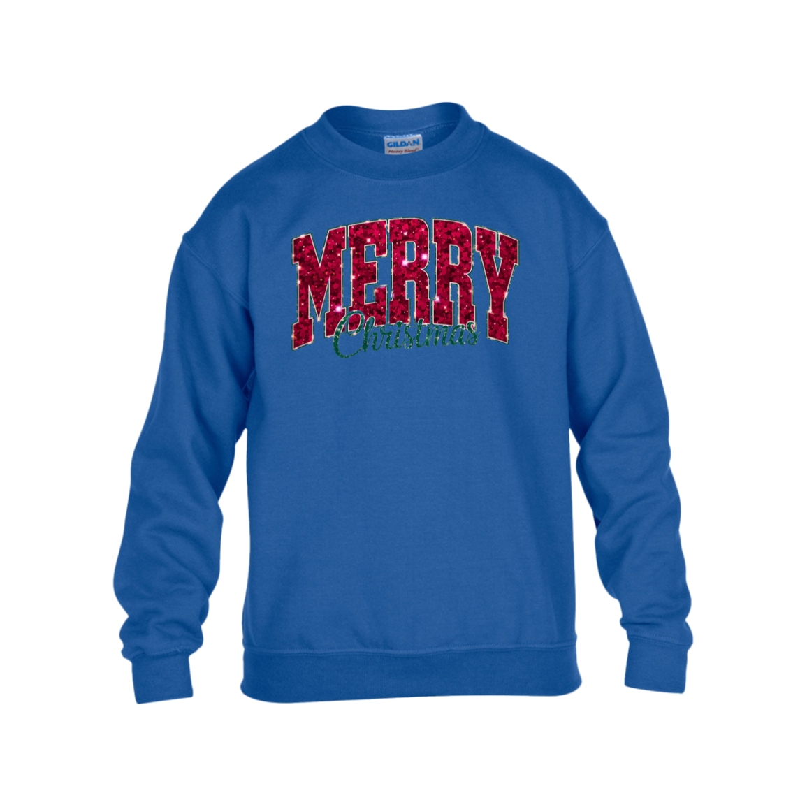 Merry Christmas Faux Glitter Sweatshirt | Cute Winter Shirt