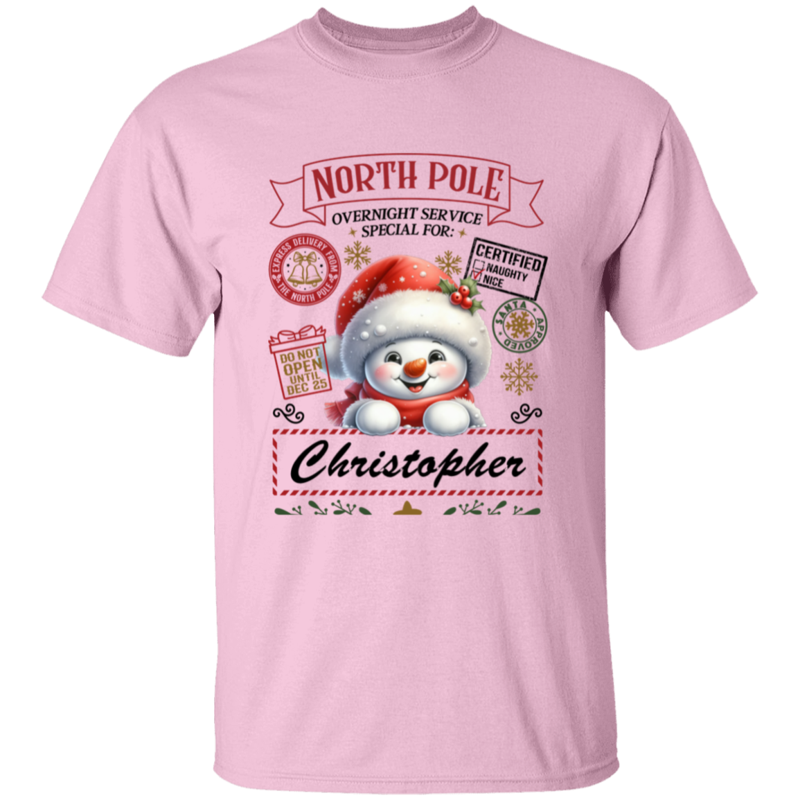 Personalized "North Pole Overnight Service" S/L T-Shirt T-Shirt