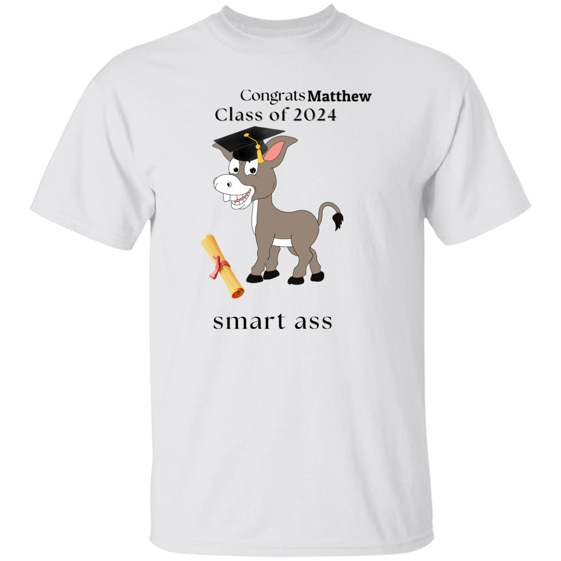 Class of 2024 "smart ass" Short Sleeve T-Shirt