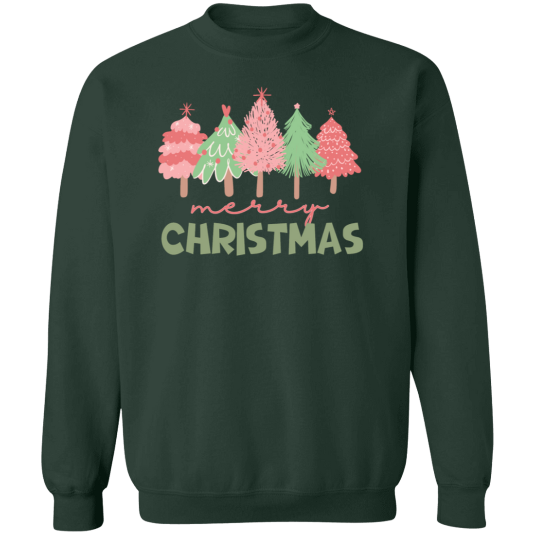 Pink Tree Christmas Sweatshirt |Cute Christmas Sweater