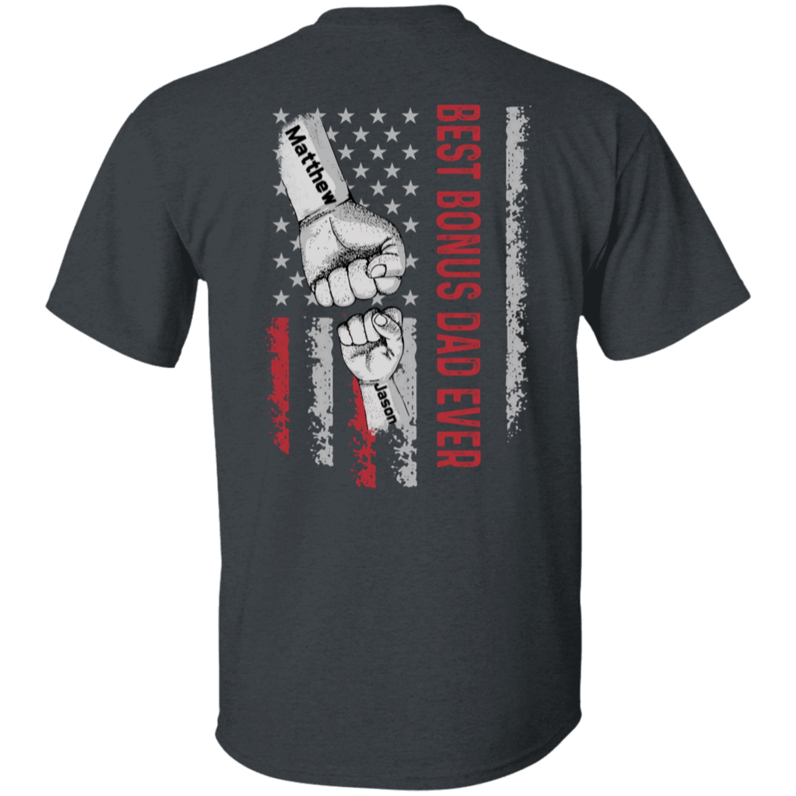 Personalized Dad Raised Fist Bump T-Shirt
