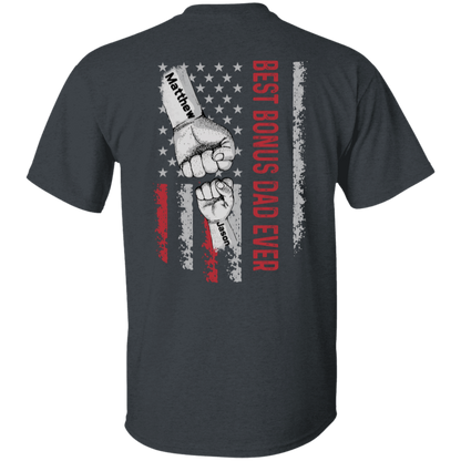 Personalized Dad Raised Fist Bump T-Shirt