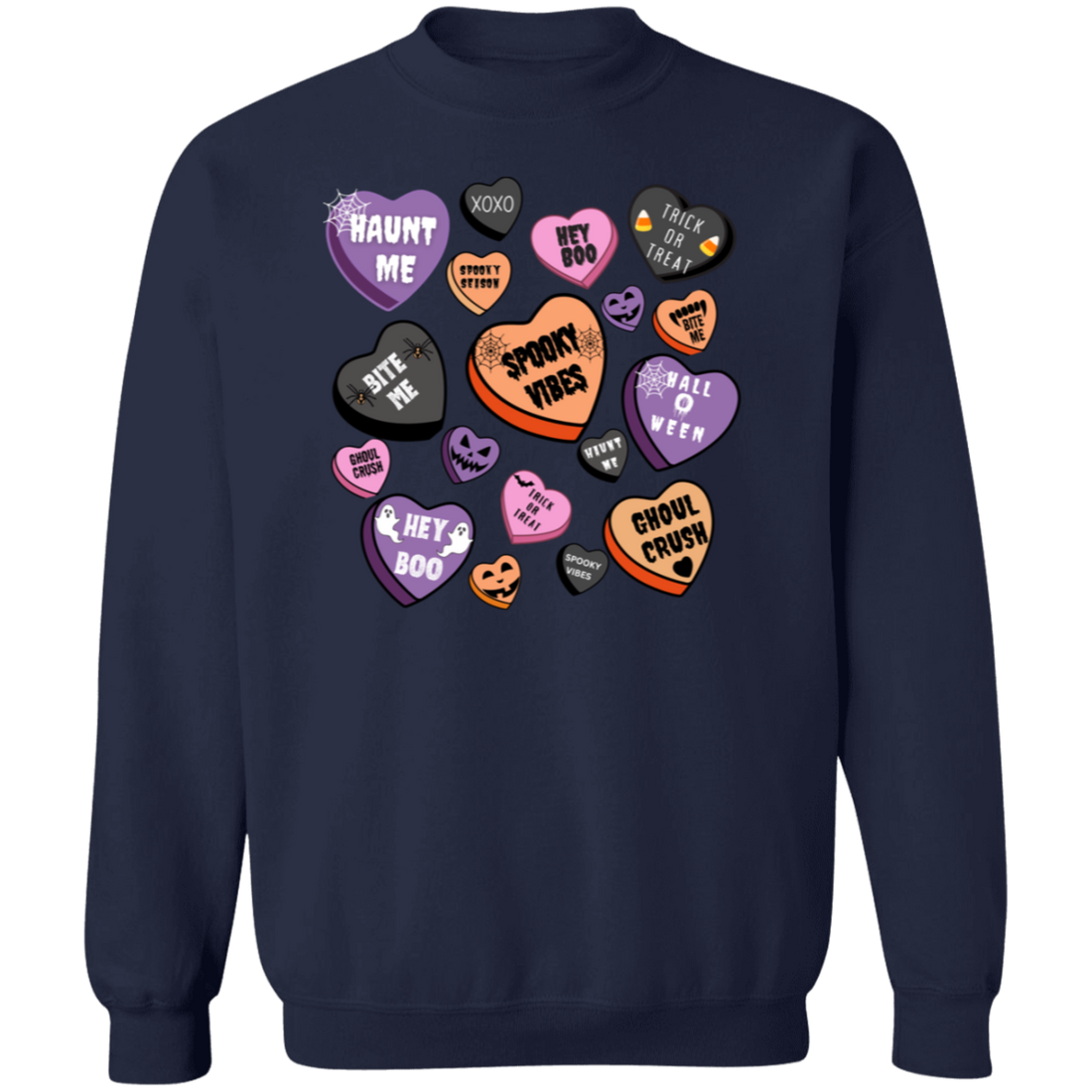 Halloween Candy Heart Sweatshirt/ Crewneck Pullover | Ready for Halloween!!