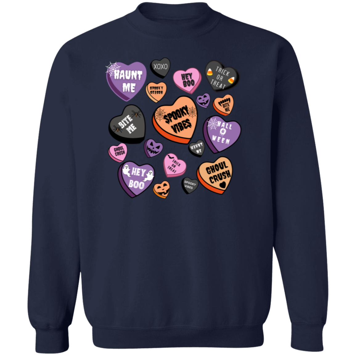 Halloween Candy Heart Sweatshirt/ Crewneck Pullover | Ready for Halloween!!