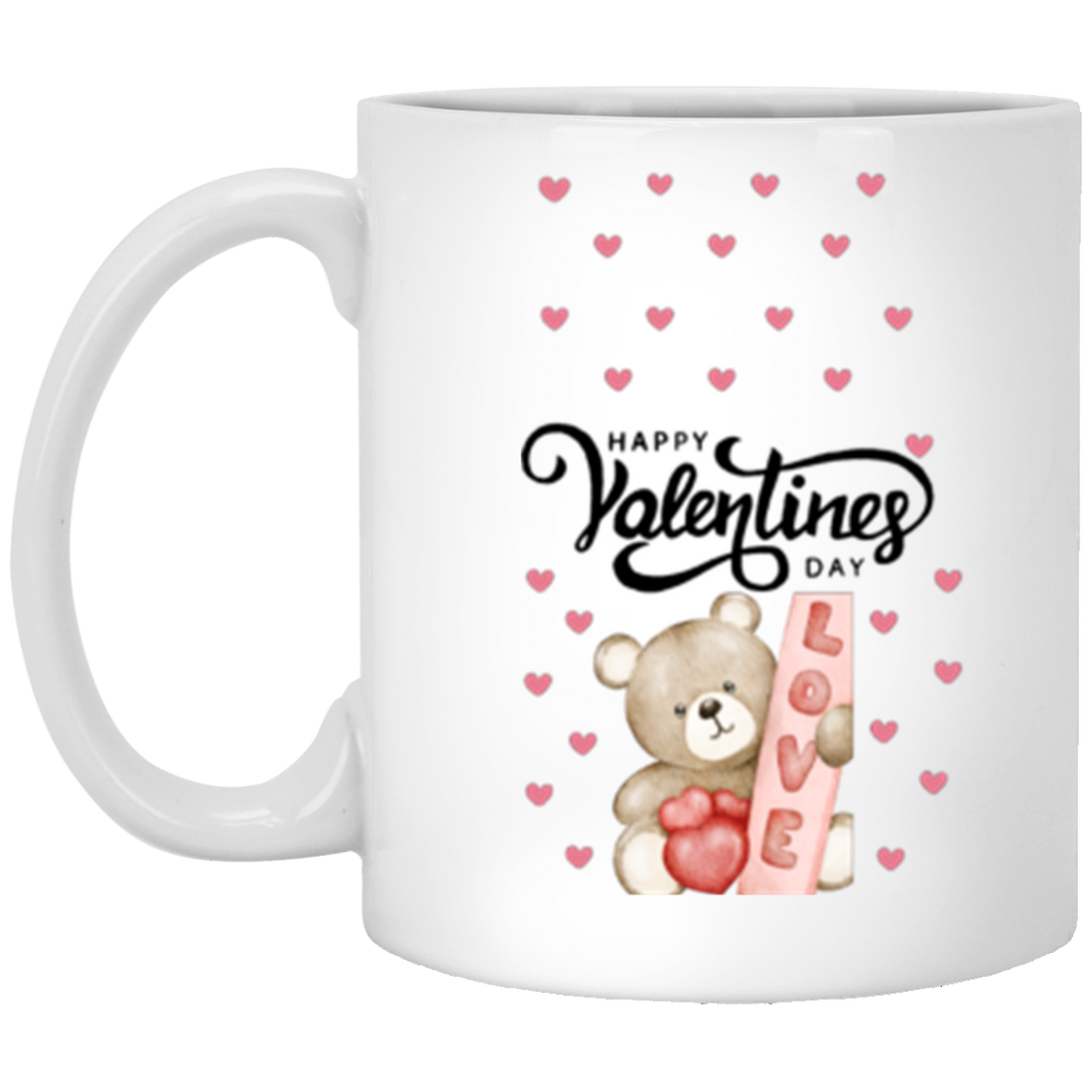 Happy Valentine "Bear Love" Cute Hearts Mugs!