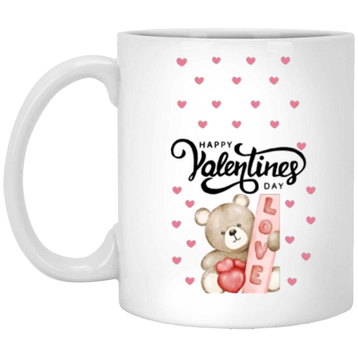 Happy Valentine "Bear Love" Cute Hearts Mugs!