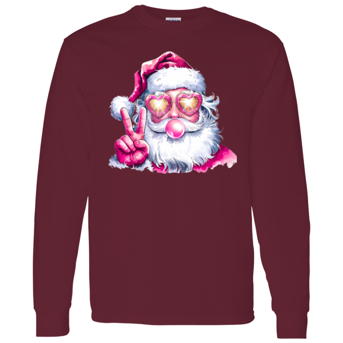 Santa Shirt, Christmas Sweatshirt/LS Tee, Blowing Bubble Christmas Shirts