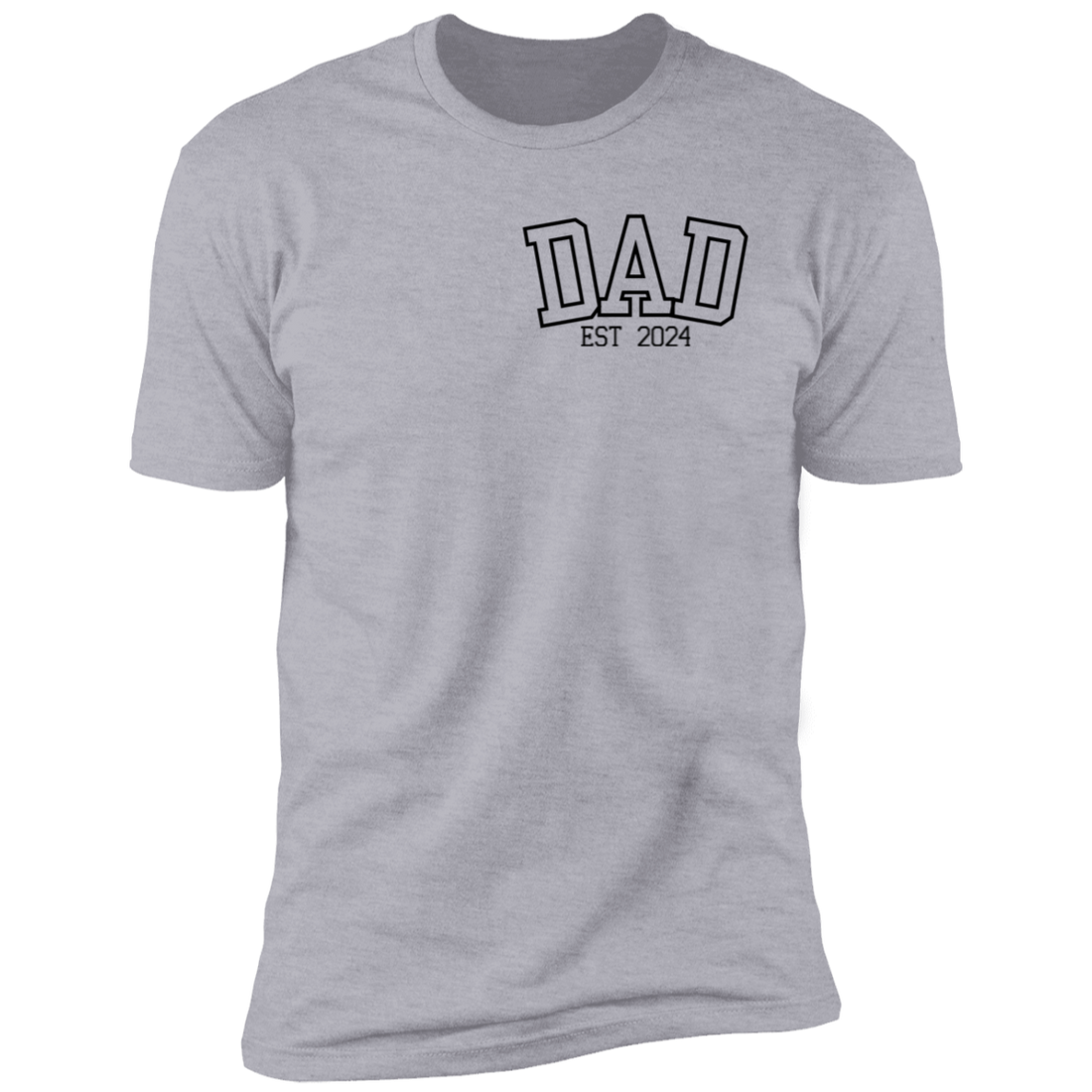 To Dad " EST 2024 " Personalized Short Sleeve T-Shirt