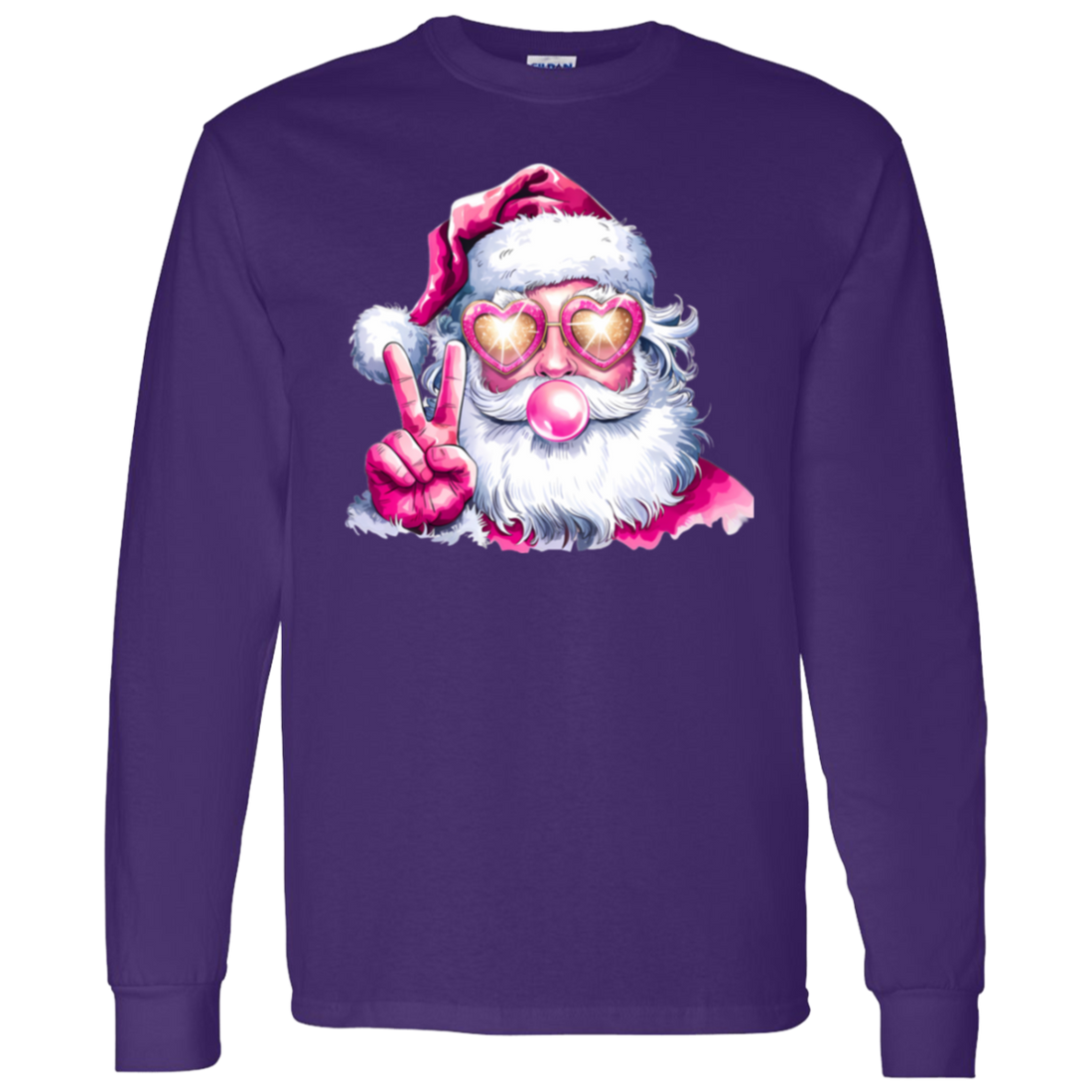 Santa Shirt, Christmas Sweatshirt/LS Tee, Blowing Bubble Christmas Shirts