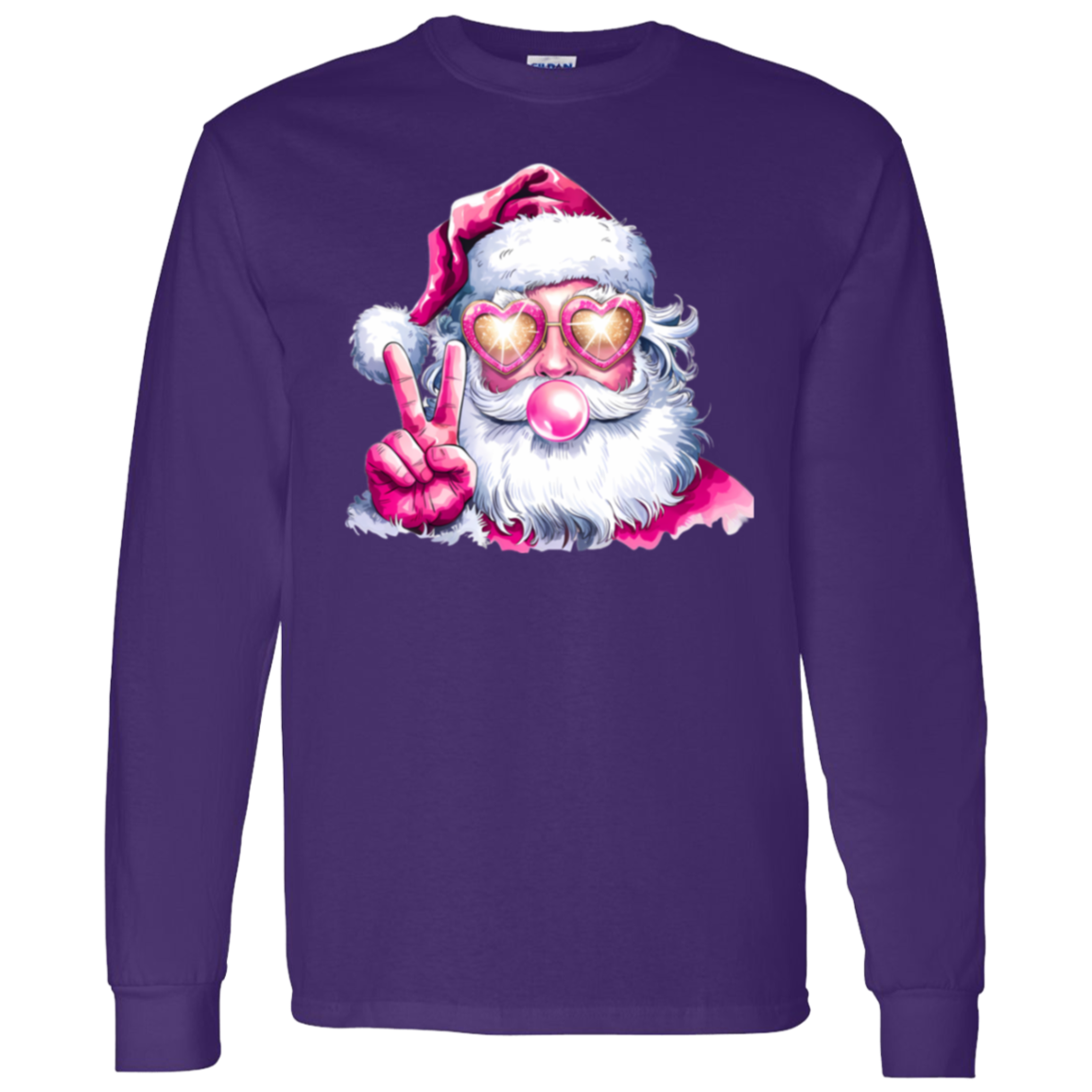 Santa Shirt, Christmas Sweatshirt/LS Tee, Blowing Bubble Christmas Shirts