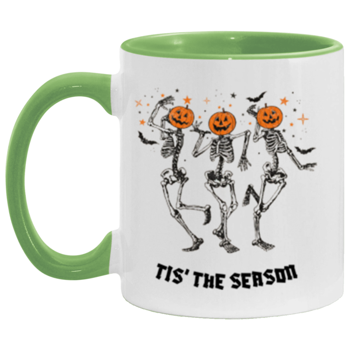 Halloween Coffee Mug, Pumpkin Head Mug, Gift For Halloween, Dancing Skeleton Mug,  11oz Accent Mug