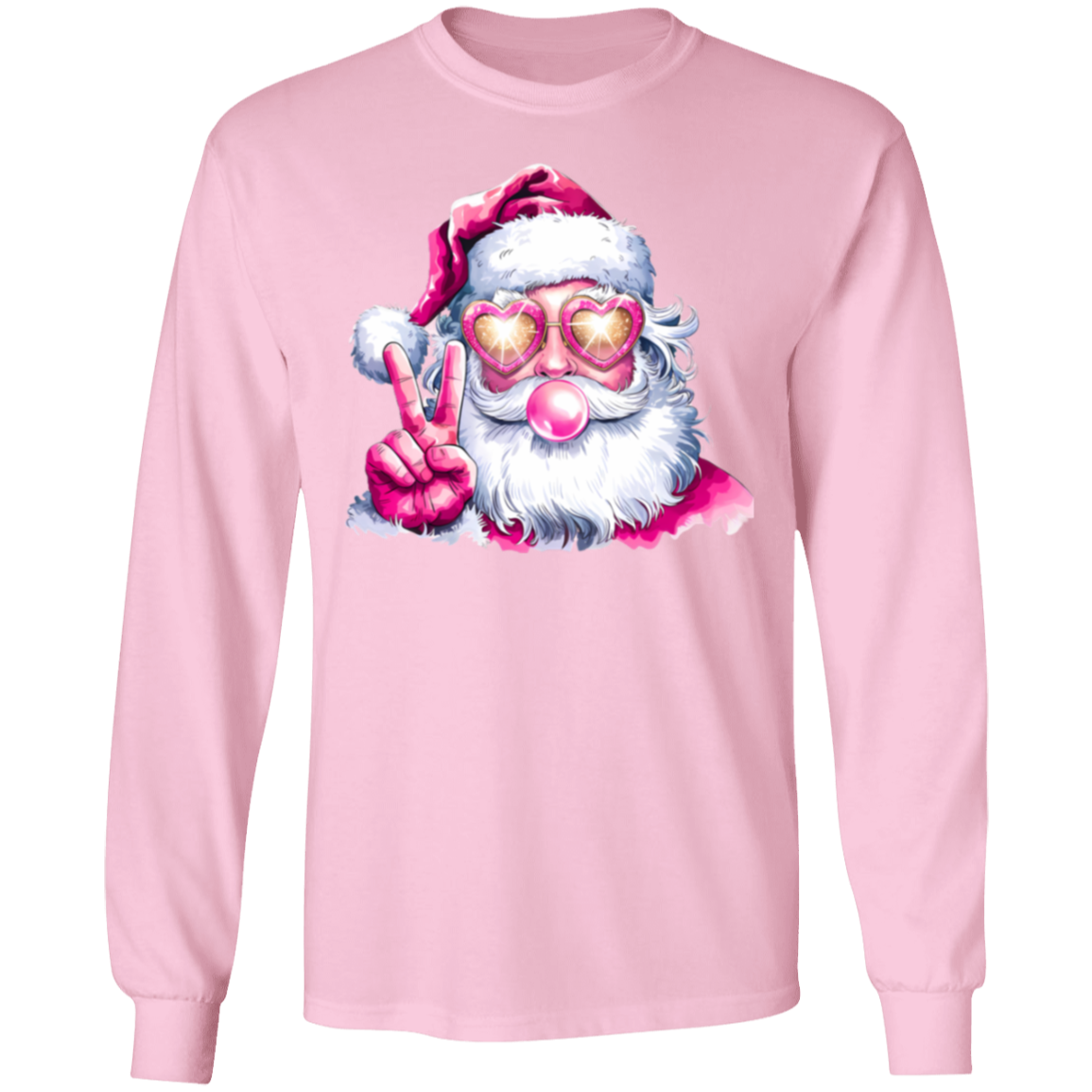 Santa Shirt, Christmas Sweatshirt/LS Tee, Blowing Bubble Christmas Shirts