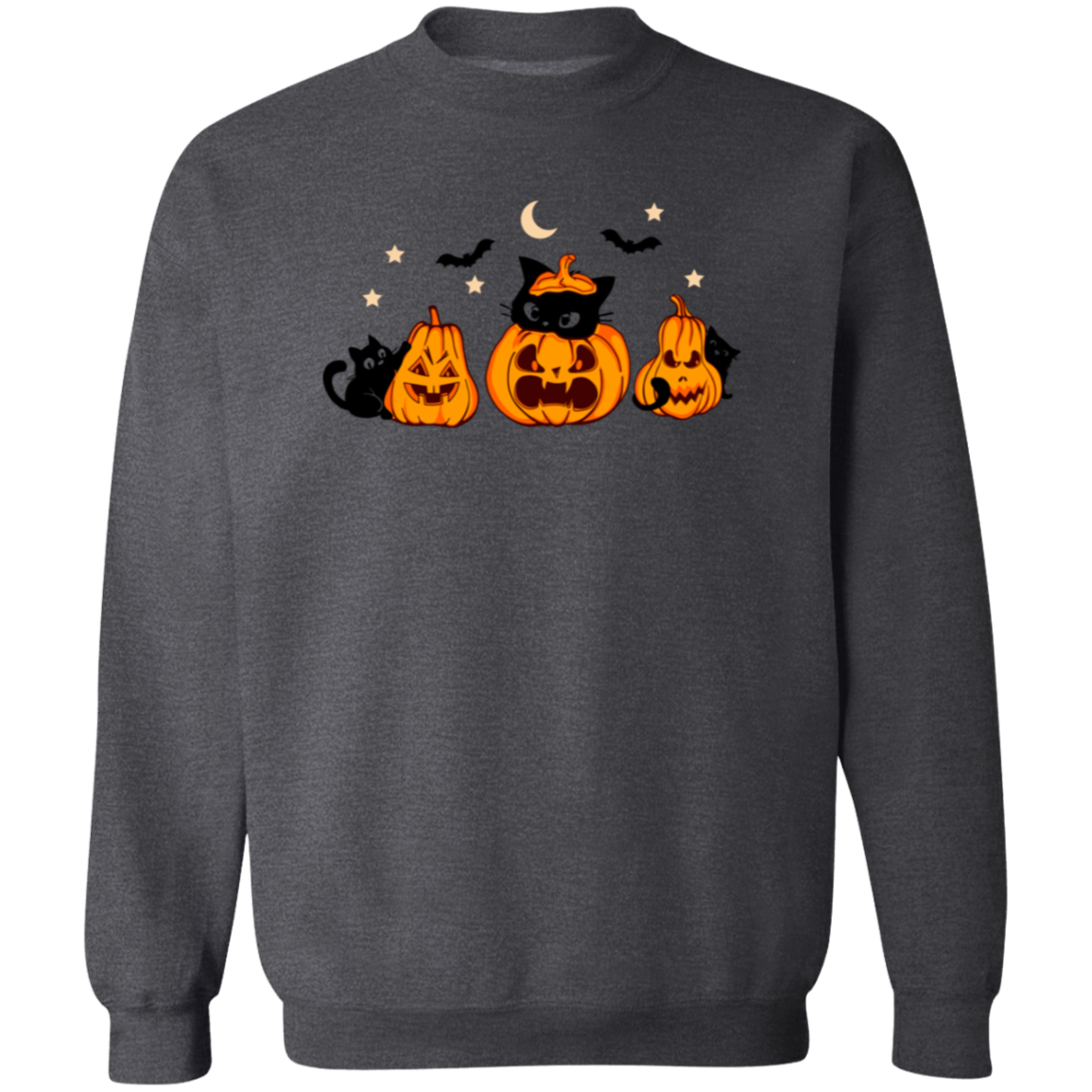 Halloween | Pumpkin | Black Cat Season Crewneck Pullover Sweatshirt