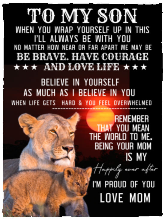 To My Son "Be Brave" Fleece/Sherpa Cozy Blanket!