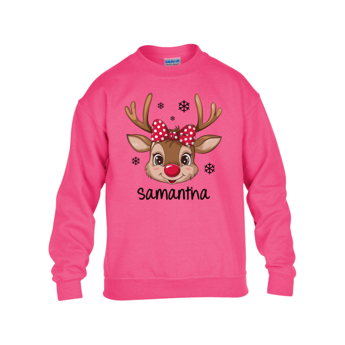 Personalized Christmas Reindeer for Kids Sweatshirt