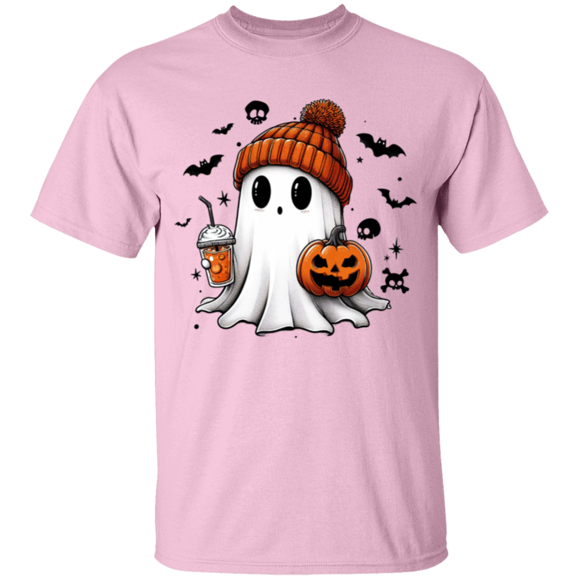 Halloween Cute Ghost T-Shirt Youth Cotton T-Shirt