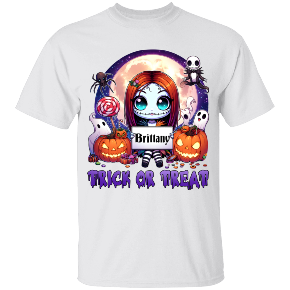 Personalized Halloween Cartoon "Trick or Treat" Youth T-Shirt