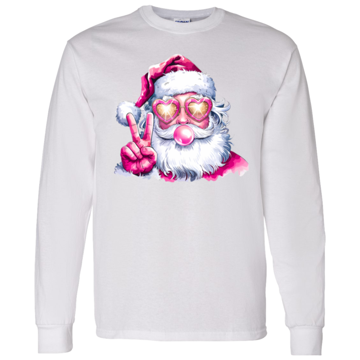 Santa Shirt, Christmas Sweatshirt/LS Tee, Blowing Bubble Christmas Shirts