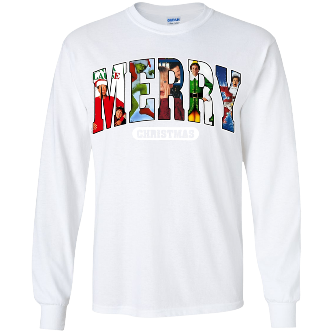 Merry Christmas 90s Movies Crewneck Youth LS T-Shirt!