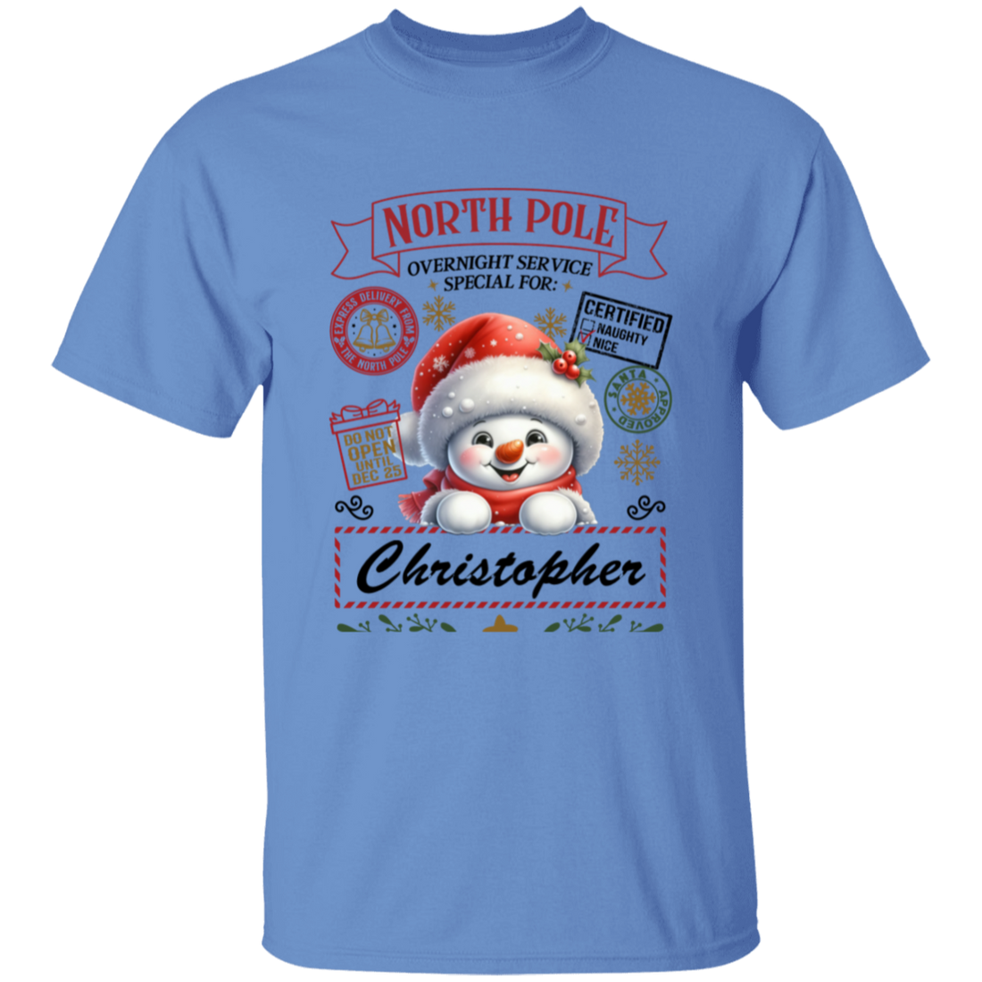 Personalized "North Pole Overnight Service" S/L T-Shirt T-Shirt