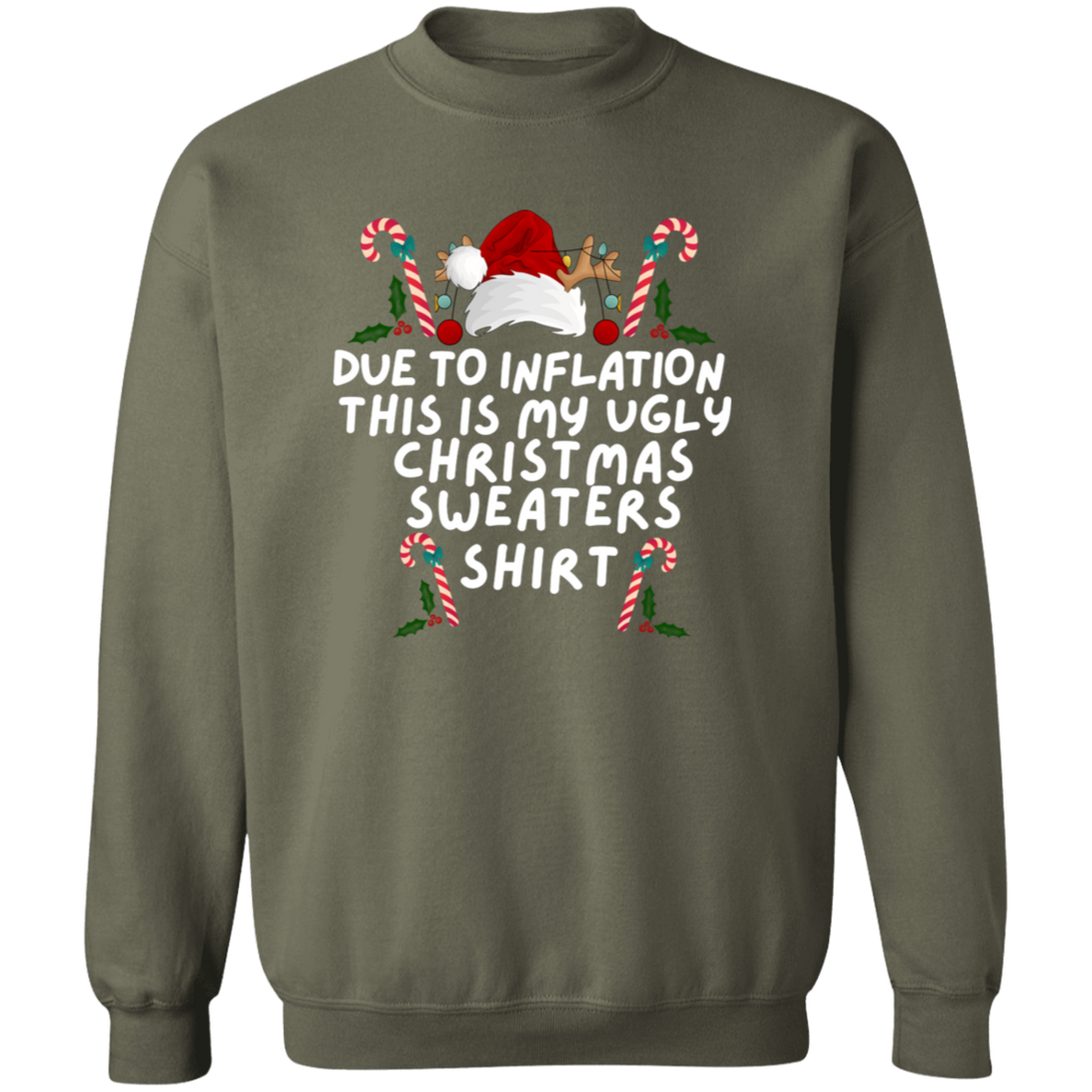 Funny Christmas Sweatshirt – “This Is My Ugly Sweater (Inflation Edition)”