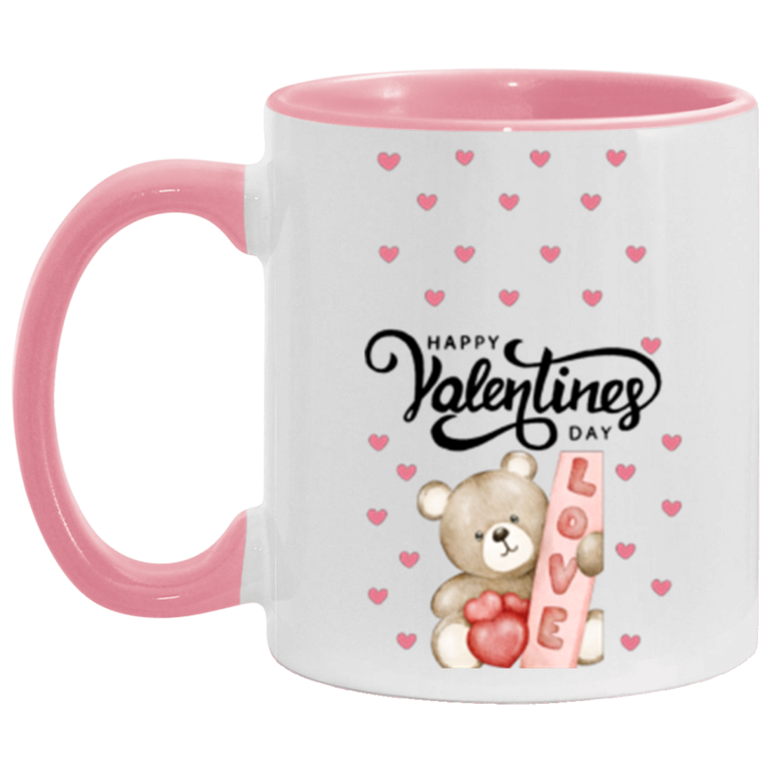 Happy Valentine "Bear Love" Cute Hearts Mugs!