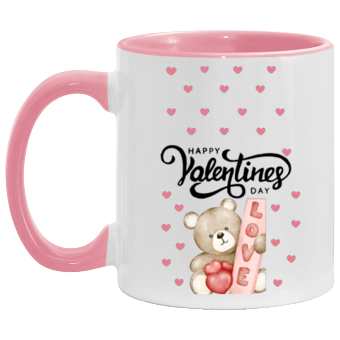 Happy Valentine "Bear Love" Cute Hearts Mugs!