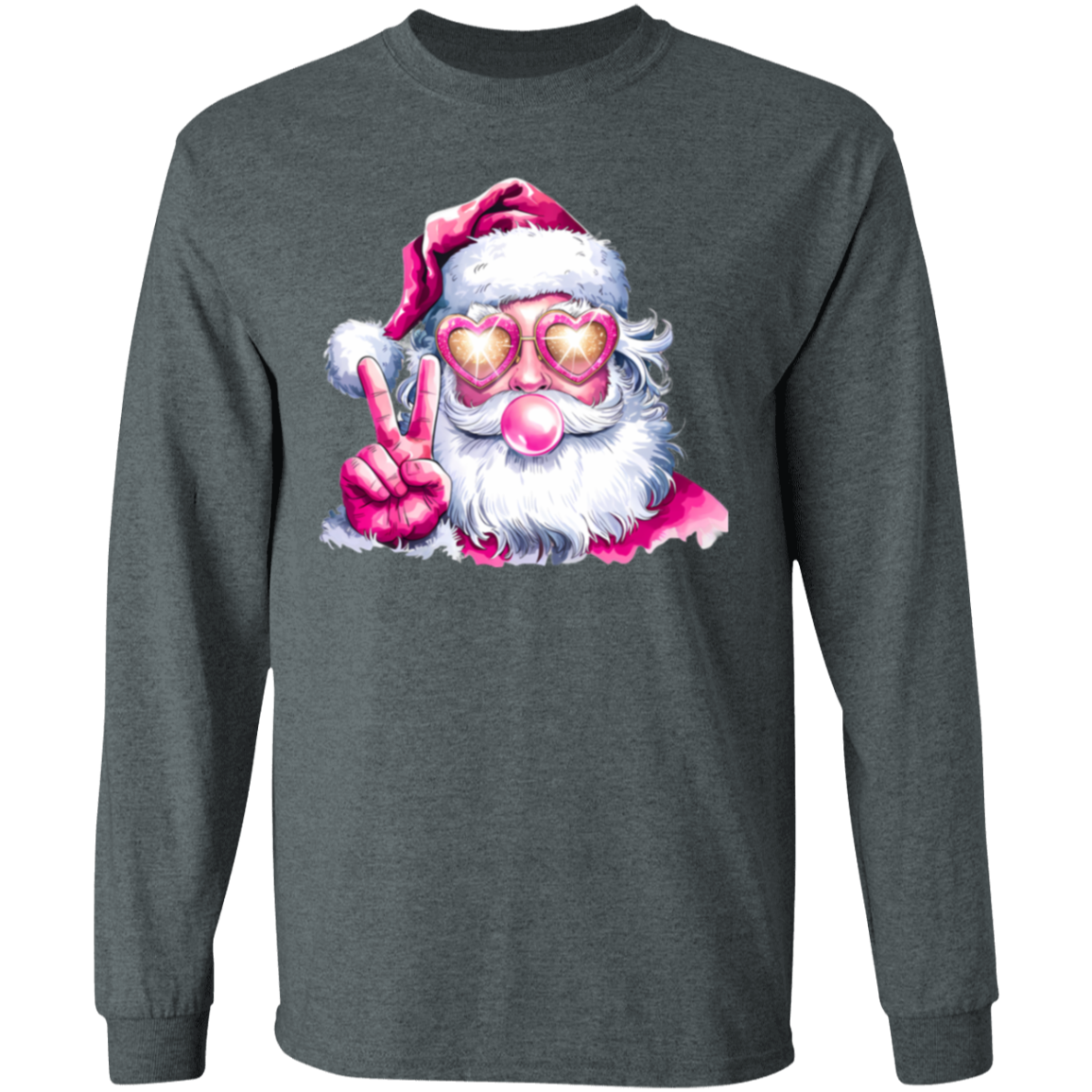 Santa Shirt, Christmas Sweatshirt/LS Tee, Blowing Bubble Christmas Shirts