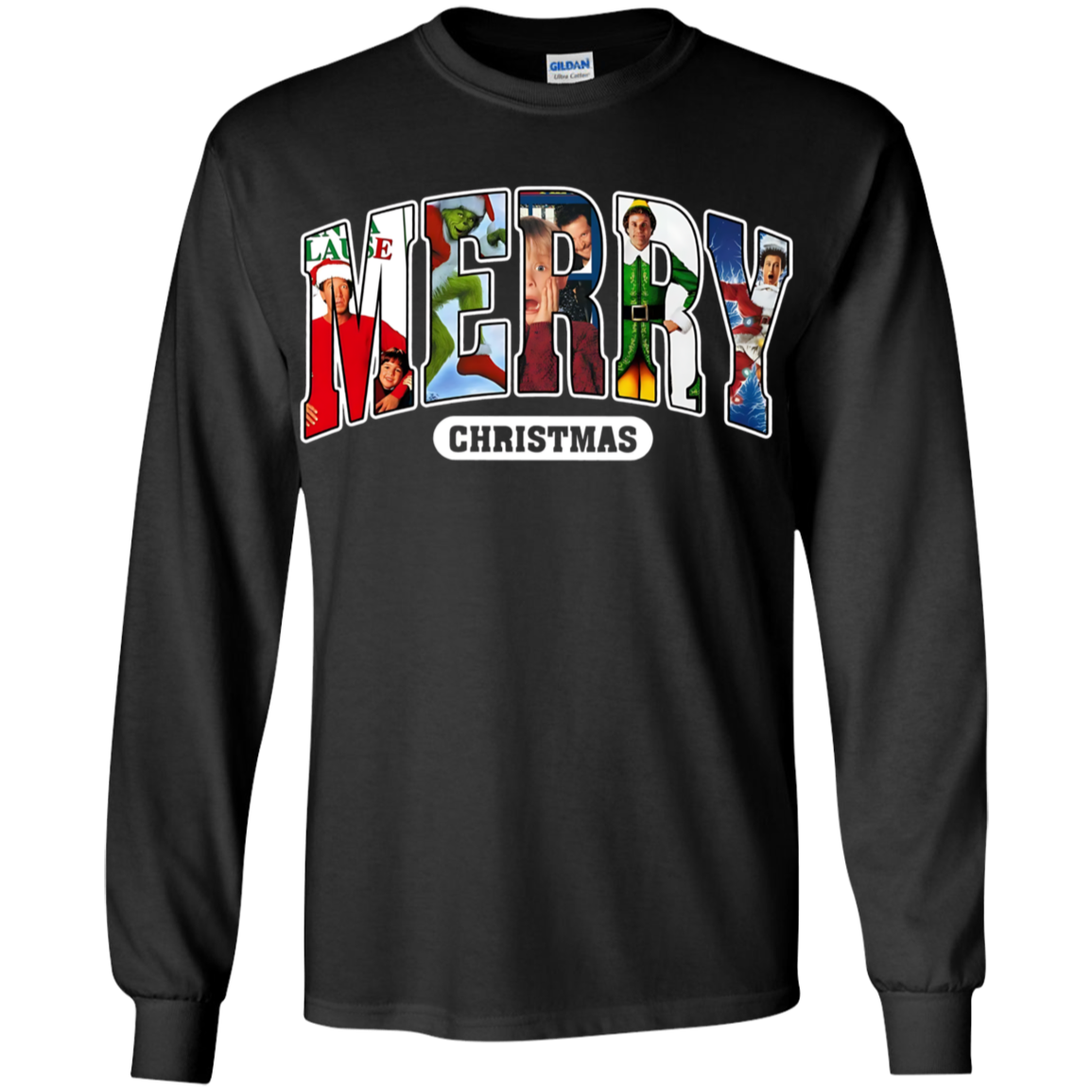 Merry Christmas 90s Movies Crewneck Youth LS T-Shirt!