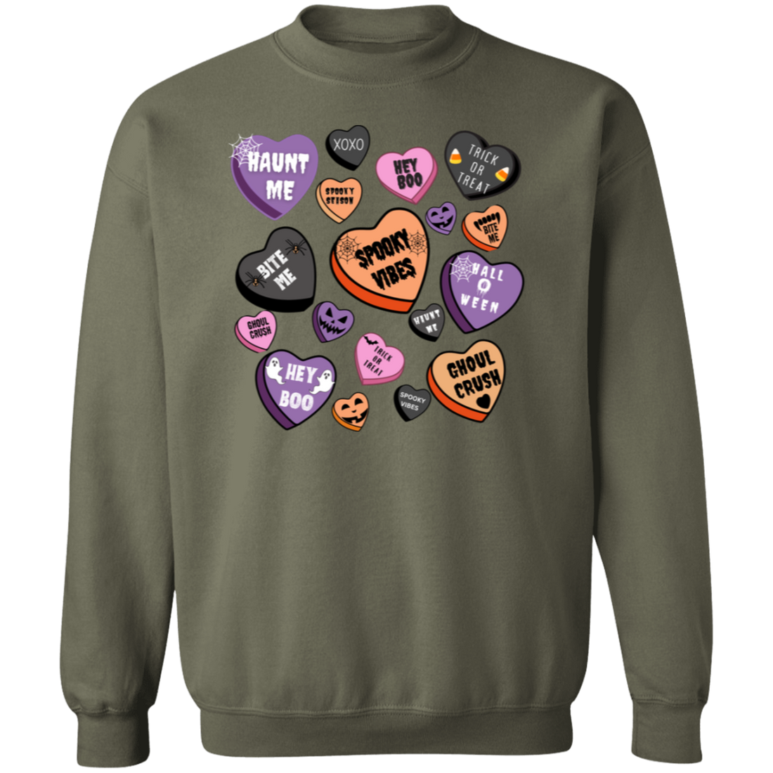 Halloween Candy Heart Sweatshirt/ Crewneck Pullover | Ready for Halloween!!