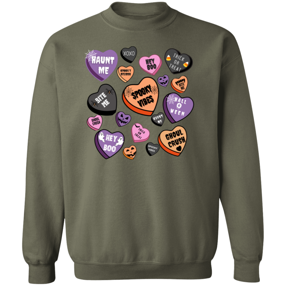 Halloween Candy Heart Sweatshirt/ Crewneck Pullover | Ready for Halloween!!