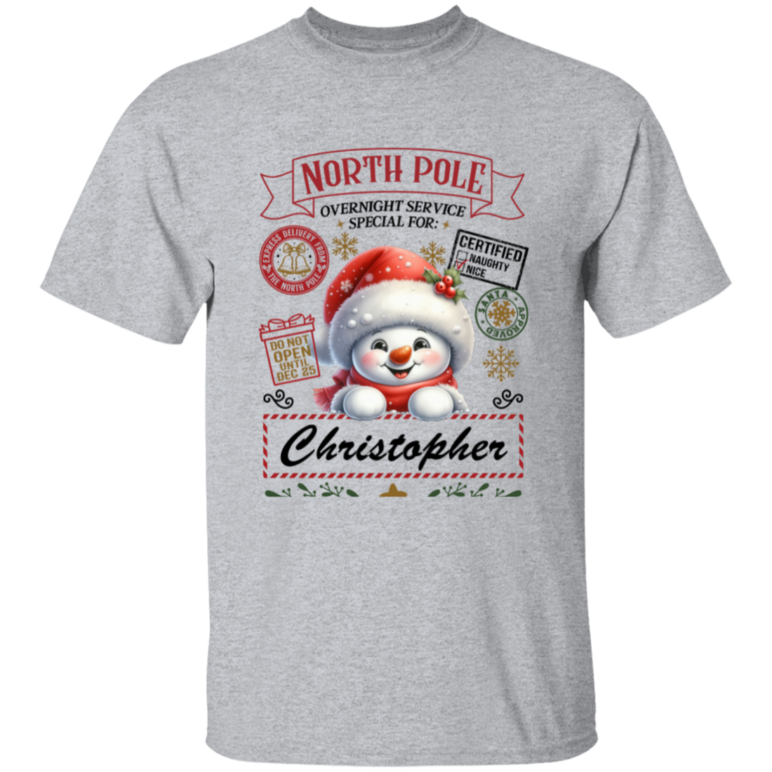 Personalized "North Pole Overnight Service" S/L T-Shirt T-Shirt