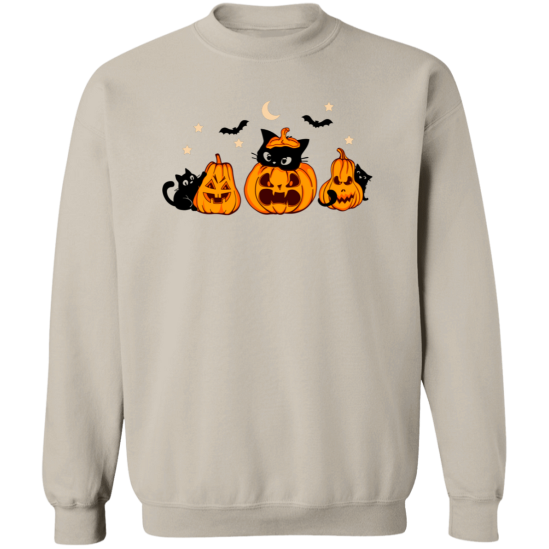 Halloween | Pumpkin | Black Cat Season Crewneck Pullover Sweatshirt