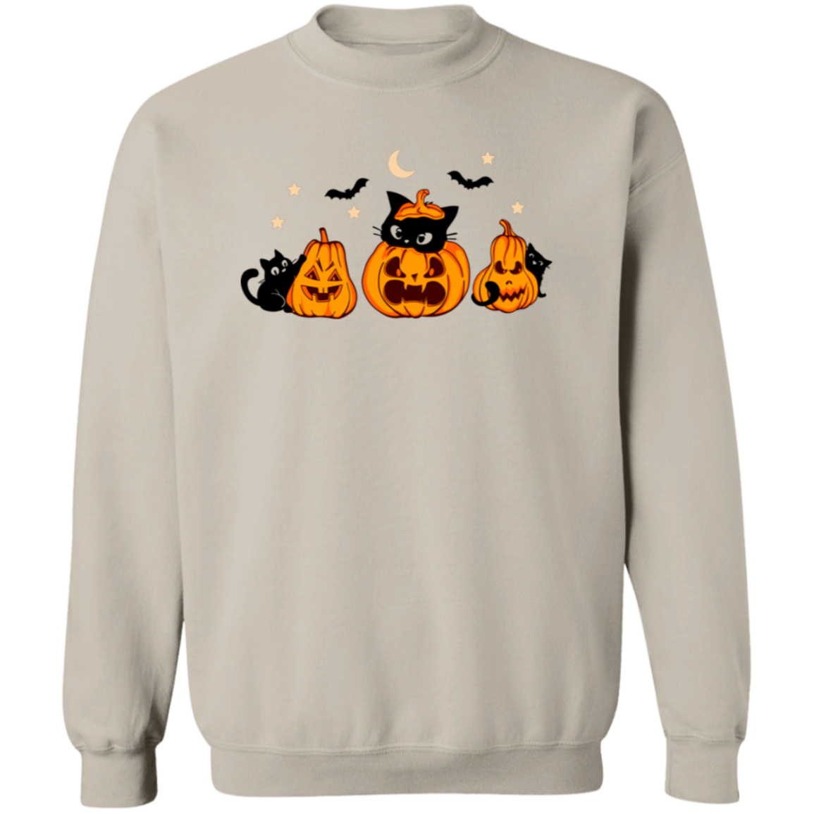 Halloween | Pumpkin | Black Cat Season Crewneck Pullover Sweatshirt