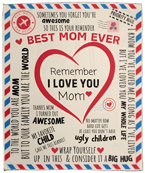 Plush "Best Mom Ever"Cozy Fleece Blankets Ideal for Snuggling!