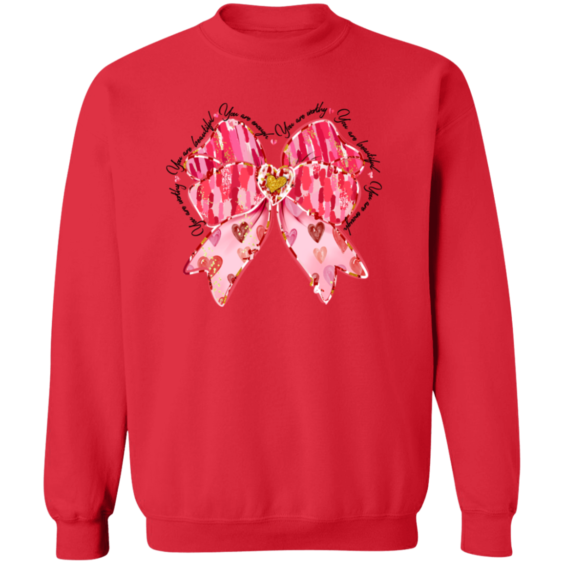 Valentine Affirmation "You Are Enough" Pullover Sweatshirt