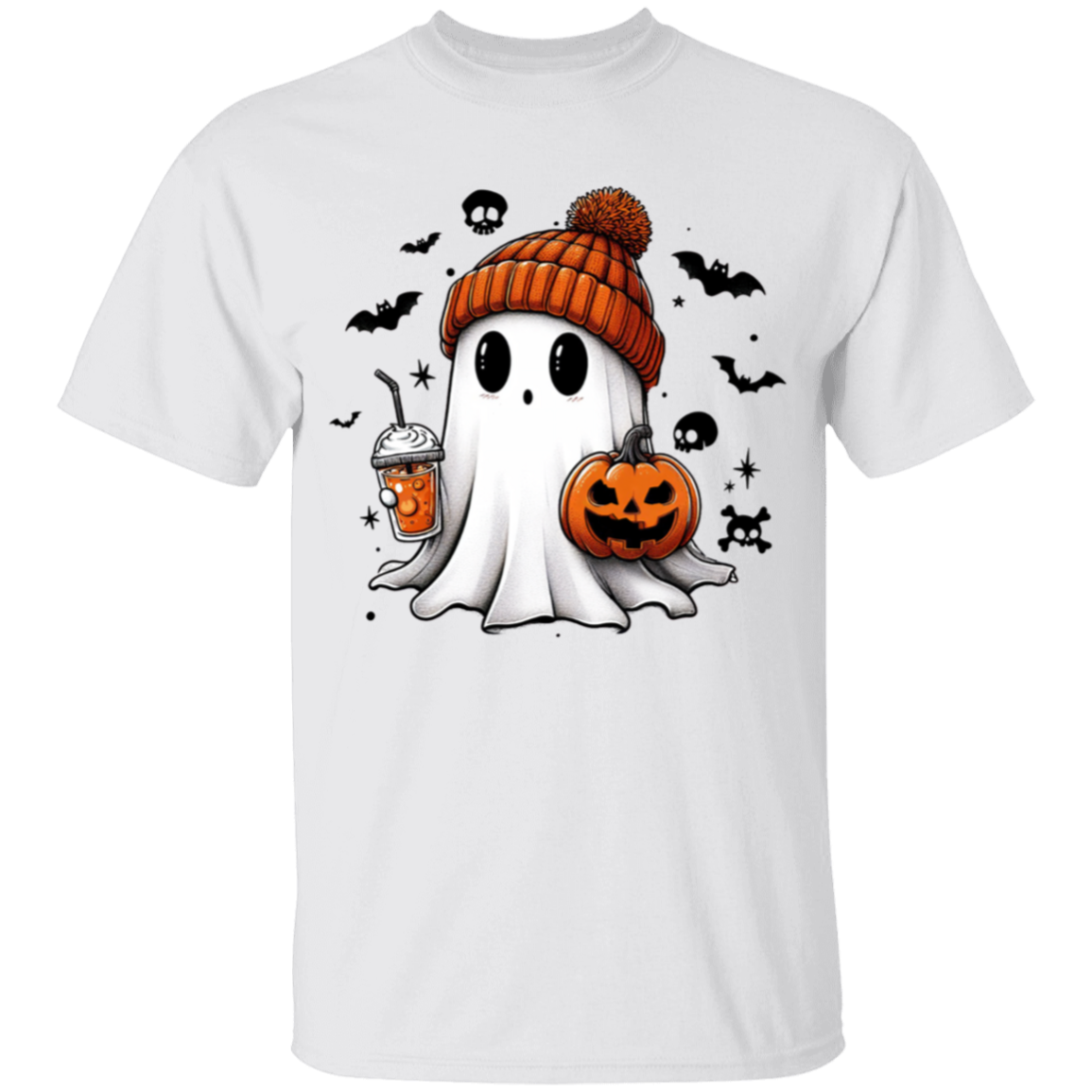 Halloween Cute Ghost T-Shirt Youth Cotton T-Shirt