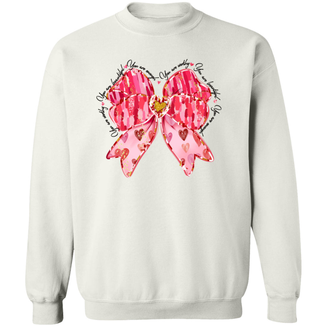 Valentine Affirmation "You Are Enough" Pullover Sweatshirt