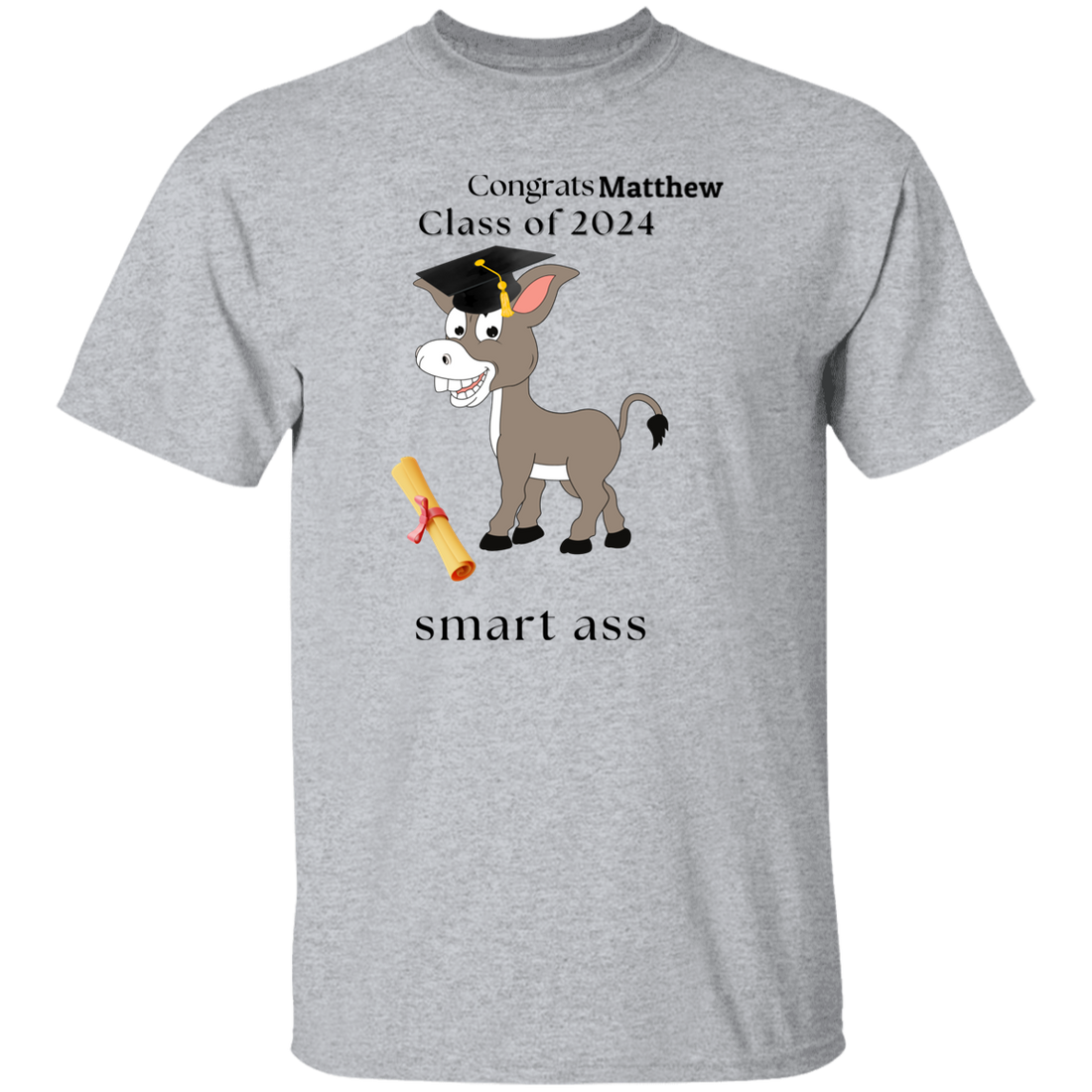 Class of 2024 "smart ass" Short Sleeve T-Shirt