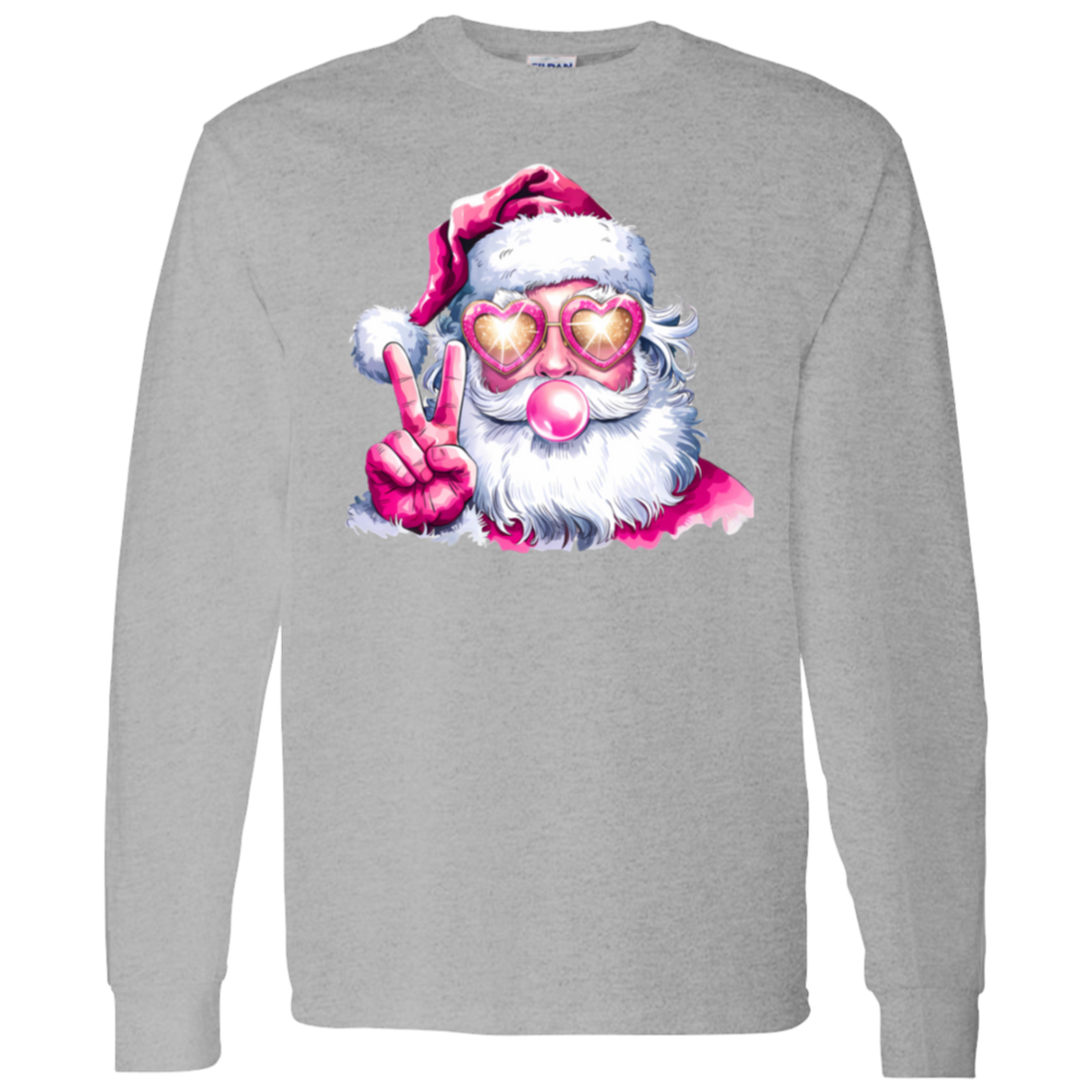 Santa Shirt, Christmas Sweatshirt/LS Tee, Blowing Bubble Christmas Shirts